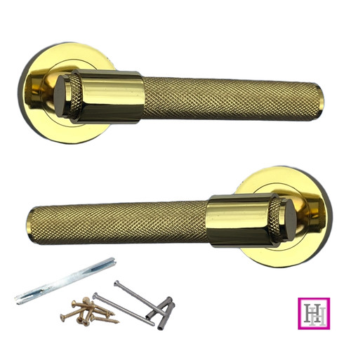 Gerändelte türgriffe messing - gerändelte,