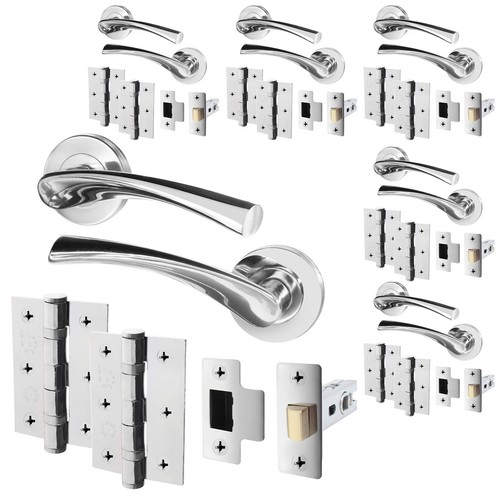 Chrom gebogen türdrücker - gebogen,